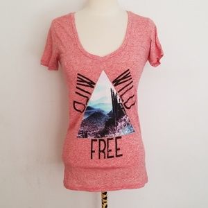 Bitter Sweet Heather Coral Wild Free Tee Small